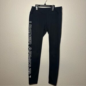 Under Armour Favorite Wordmark Leggings Small 2-4 black and white